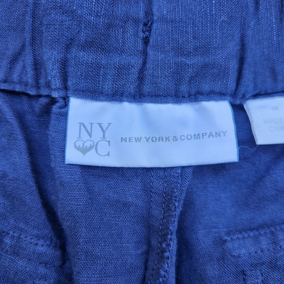 New York & Company Navy Blue Women's Cuffed Shorts Size Medium Elastic Waistband - Picture 10 of 13